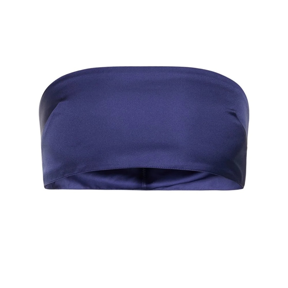 WeWoreWhat Dutchess Satin Navy Bandeau Top Style No. WWT84-01